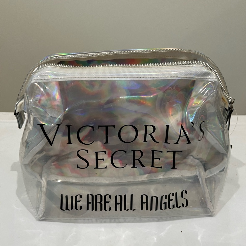 Clear Victoria’s Secret makeup bag